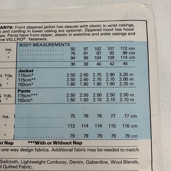 Vintage Simplicity MENS small 34-36 jogging suit w/pants, shorts & hoodie jacket - Picture 4 of 6